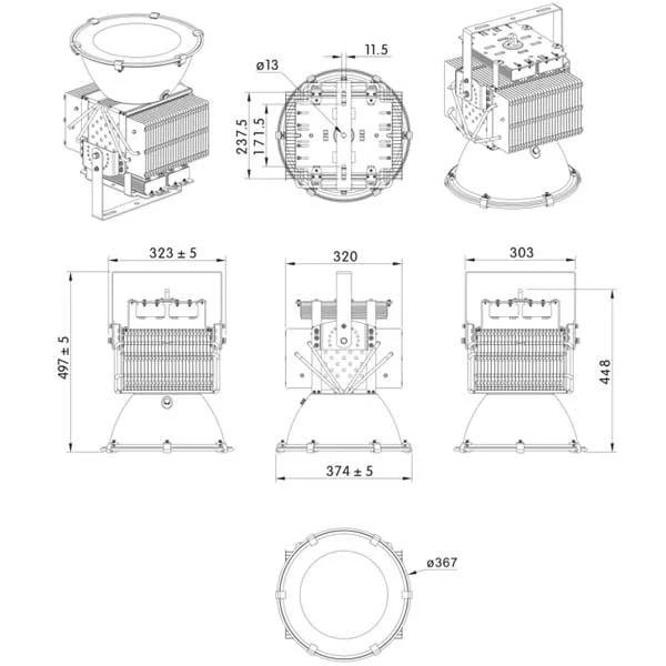 LED industri 400W Pro Mått - industribelysning för proffs - Driftsäker