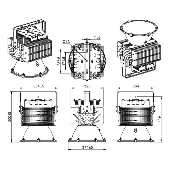 LED industri 500W Pro Mått - Industribelysning för proffs - Driftsäker